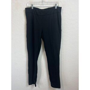 Hilary Radley Sz L Black Soft Pull On Pants Leggings Front Seam Rayon, Nylon, Sp